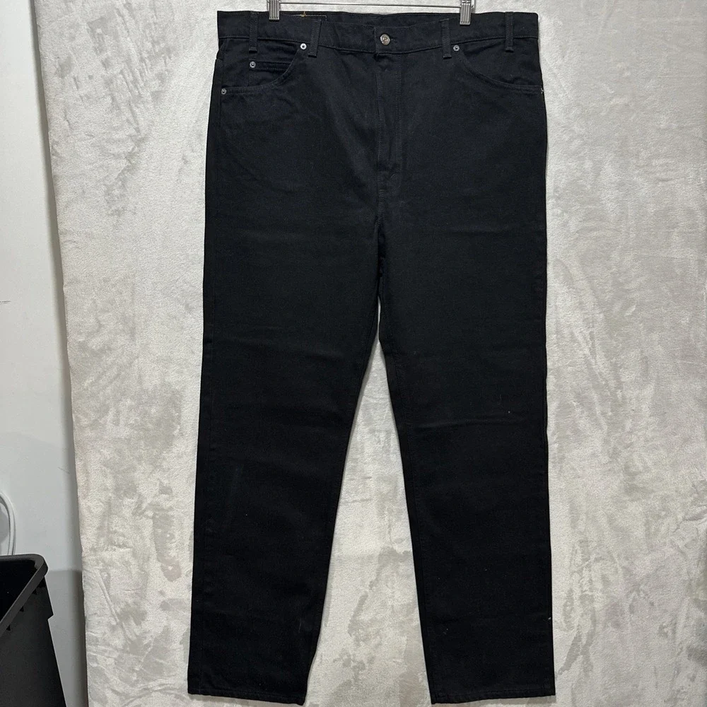Vintage  Levis 505 Orange Tab 42 Jeans Black Regular Fit Straight Leg USA Made